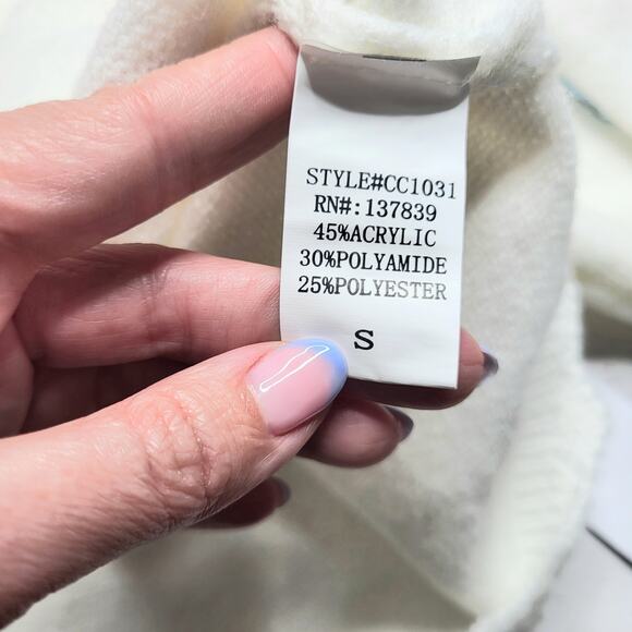 Luna Ivy 3D Flower Cardigan Button Down Sweater White Pastel Coquette Small - Picture 9 of 10